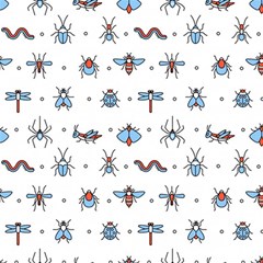 Insect Icon Seamless Pattern Play Mat (square) by Wegoenart