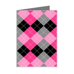 Seamless Argyle Pattern Mini Greeting Card by Wegoenart