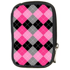 Seamless Argyle Pattern Compact Camera Leather Case by Wegoenart