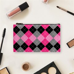 Seamless Argyle Pattern Cosmetic Bag (small) by Wegoenart