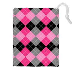 Seamless Argyle Pattern Drawstring Pouch (4xl) by Wegoenart