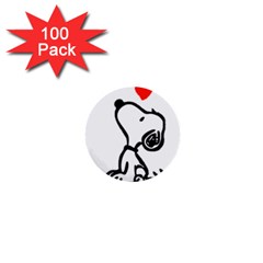 Snoopy Love 1  Mini Buttons (100 Pack) 