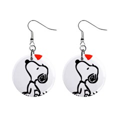 Snoopy Love Mini Button Earrings by Jancukart