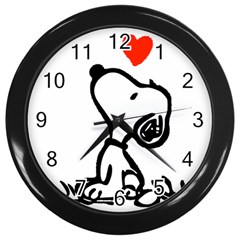 Snoopy Love Wall Clock (black) by Jancukart