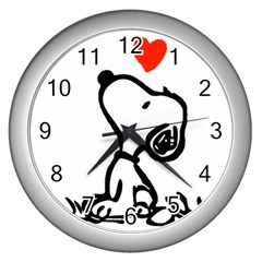 Snoopy Love Wall Clock (silver)