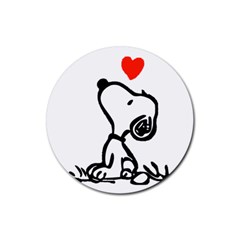 Snoopy Love Rubber Coaster (round) by Jancukart