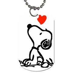 Snoopy Love Dog Tag (one Side) by Jancukart