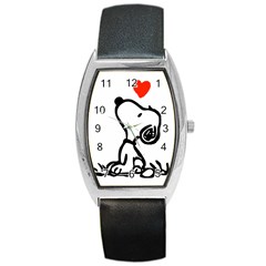 Snoopy Love Barrel Style Metal Watch by Jancukart