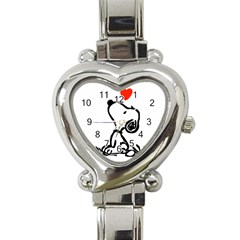 Snoopy Love Heart Italian Charm Watch by Jancukart