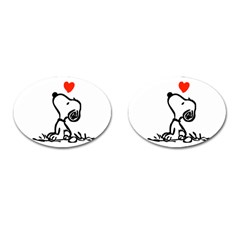 Snoopy Love Cufflinks (oval) by Jancukart