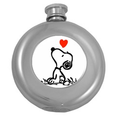 Snoopy Love Round Hip Flask (5 Oz) by Jancukart