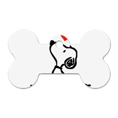 Snoopy Love Dog Tag Bone (one Side) by Jancukart