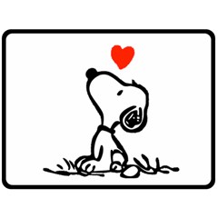 Snoopy Love Fleece Blanket (large)  by Jancukart