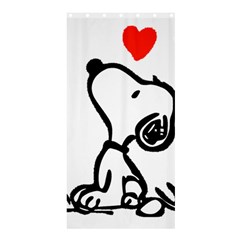 Snoopy Love Shower Curtain 36  X 72  (stall)  by Jancukart