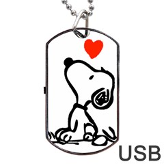 Snoopy Love Dog Tag Usb Flash (one Side)