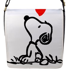 Snoopy Love Flap Closure Messenger Bag (s)