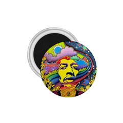 Psychedelic Rock Jimi Hendrix 1 75  Magnets by Jancukart