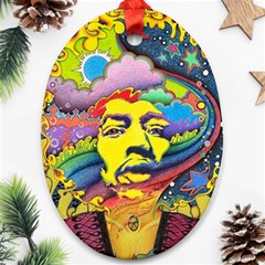 Psychedelic Rock Jimi Hendrix Ornament (oval)