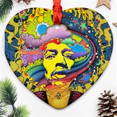 Psychedelic Rock Jimi Hendrix Ornament (Heart)