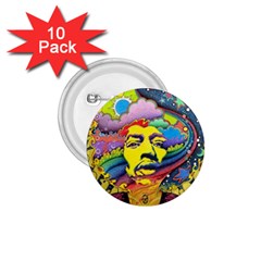 Psychedelic Rock Jimi Hendrix 1 75  Buttons (10 Pack) by Jancukart