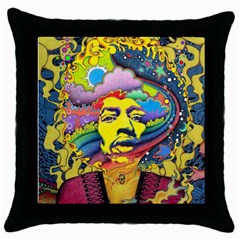 Psychedelic Rock Jimi Hendrix Throw Pillow Case (black)