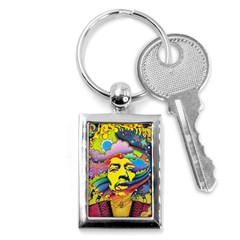 Psychedelic Rock Jimi Hendrix Key Chain (rectangle)