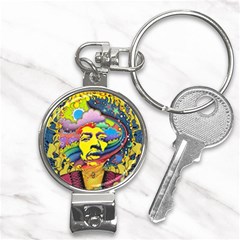 Psychedelic Rock Jimi Hendrix Nail Clippers Key Chain