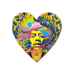 Psychedelic Rock Jimi Hendrix Heart Magnet