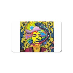 Psychedelic Rock Jimi Hendrix Magnet (name Card) by Jancukart