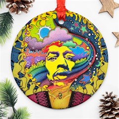 Psychedelic Rock Jimi Hendrix Round Ornament (two Sides)