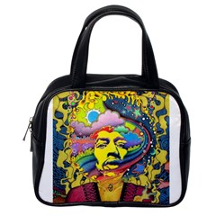 Psychedelic Rock Jimi Hendrix Classic Handbag (one Side) by Jancukart