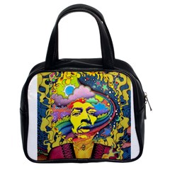 Psychedelic Rock Jimi Hendrix Classic Handbag (two Sides) by Jancukart