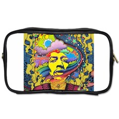 Psychedelic Rock Jimi Hendrix Toiletries Bag (one Side) by Jancukart