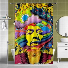 Psychedelic Rock Jimi Hendrix Shower Curtain 48  x 72  (Small) 