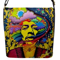 Psychedelic Rock Jimi Hendrix Flap Closure Messenger Bag (s)