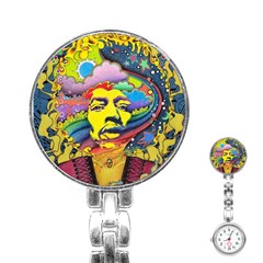 Psychedelic Rock Jimi Hendrix Stainless Steel Nurses Watch by Jancukart