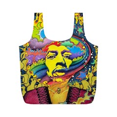 Psychedelic Rock Jimi Hendrix Full Print Recycle Bag (M)