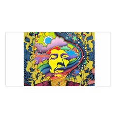 Psychedelic Rock Jimi Hendrix Satin Shawl 45  X 80  by Jancukart