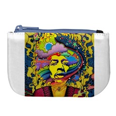 Psychedelic Rock Jimi Hendrix Large Coin Purse by Jancukart