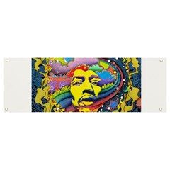 Psychedelic Rock Jimi Hendrix Banner And Sign 9  X 3  by Jancukart