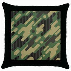 Camouflage Pattern Background Throw Pillow Case (black) by Wegoenart