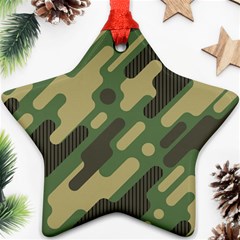 Camouflage Pattern Background Star Ornament (two Sides)