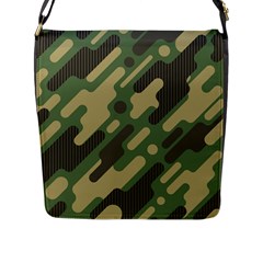 Camouflage Pattern Background Flap Closure Messenger Bag (l) by Wegoenart