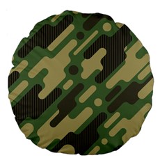 Camouflage Pattern Background Large 18  Premium Flano Round Cushions by Wegoenart