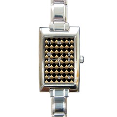 Golden Chess Board Background Rectangle Italian Charm Watch by Wegoenart