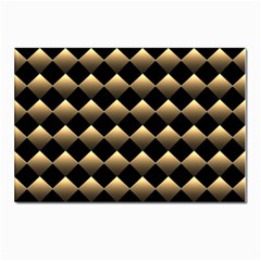 Golden Chess Board Background Postcard 4 x 6  (pkg Of 10) by Wegoenart