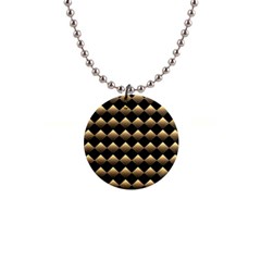 Golden Chess Board Background 1  Button Necklace by Wegoenart