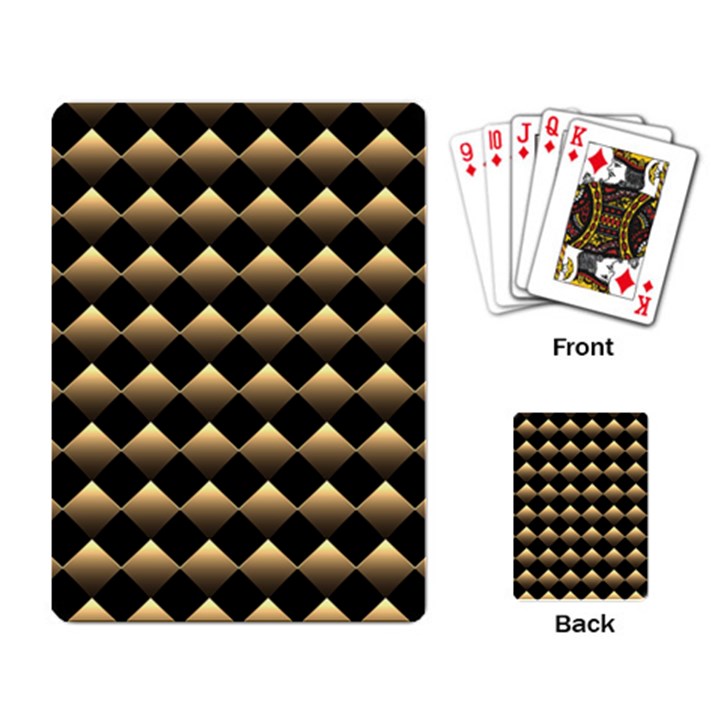 Golden Chess Board Background Playing Cards Single Design (Rectangle)