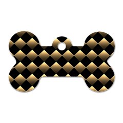 Golden Chess Board Background Dog Tag Bone (two Sides) by Wegoenart