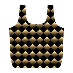 Golden Chess Board Background Full Print Recycle Bag (l) by Wegoenart